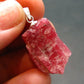 Rare Raw Rhodonite Silver Pendant From Brazil - 1.0" - 3.69 Grams