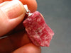 Rare Raw Rhodonite Silver Pendant From Brazil - 1.0" - 3.69 Grams