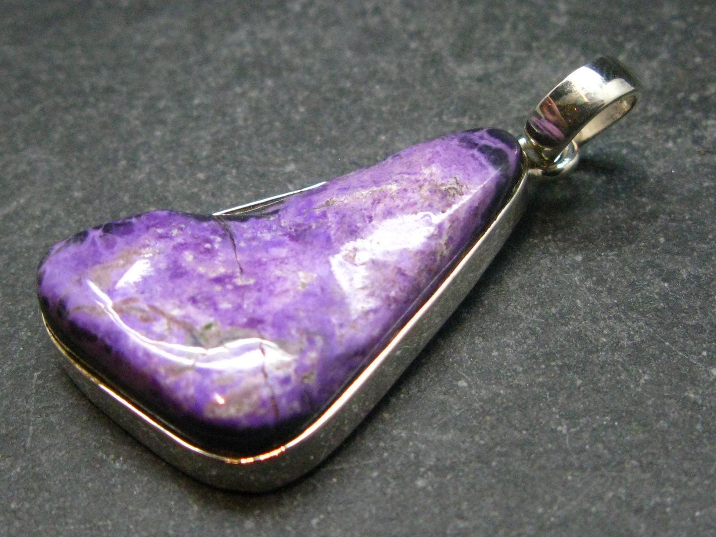 Sugilite Silver Pendant From South Africa - 1.6"