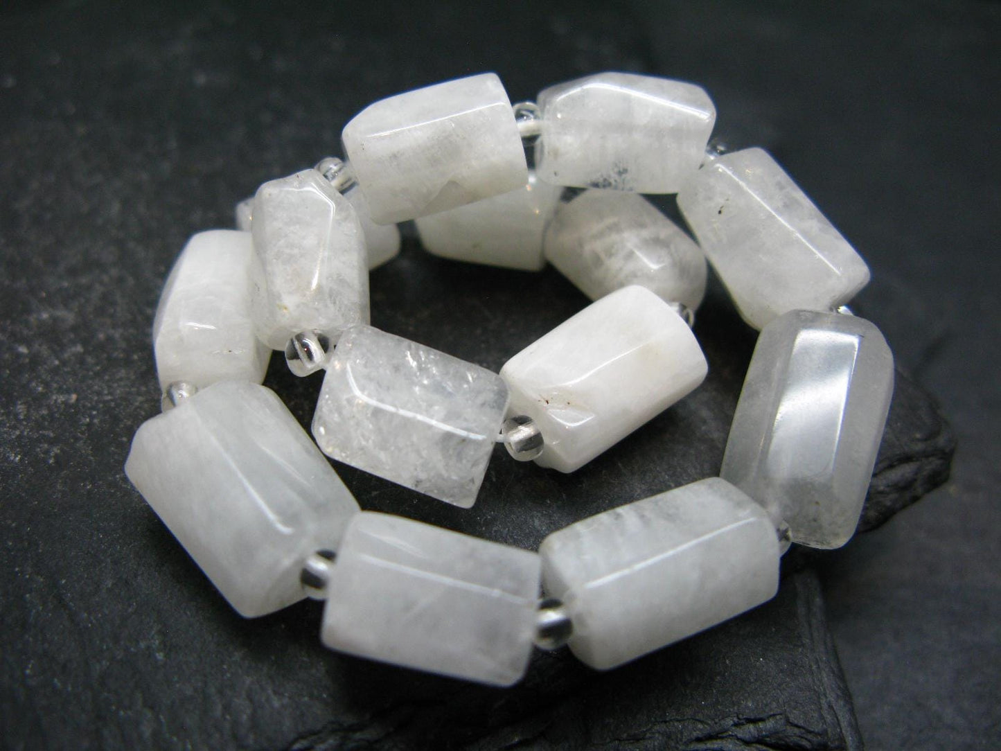 Moonstone Genuine Bracelet ~ 7 Inches ~ 12mm Tumbled Beads