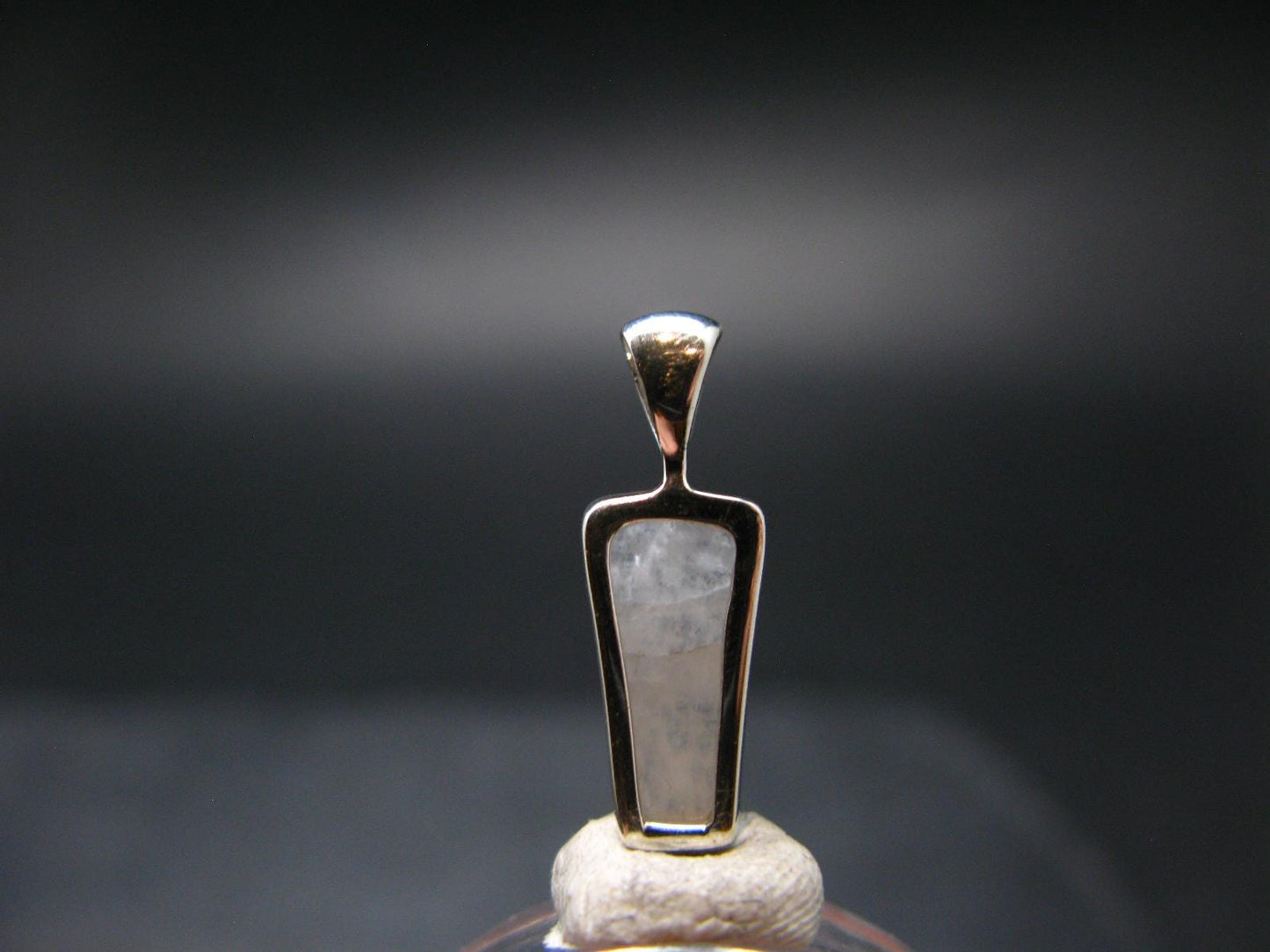 Raw Rare Natrolite Crystal Silver Pendant From Russia - 0.7" - 1.28 Grams