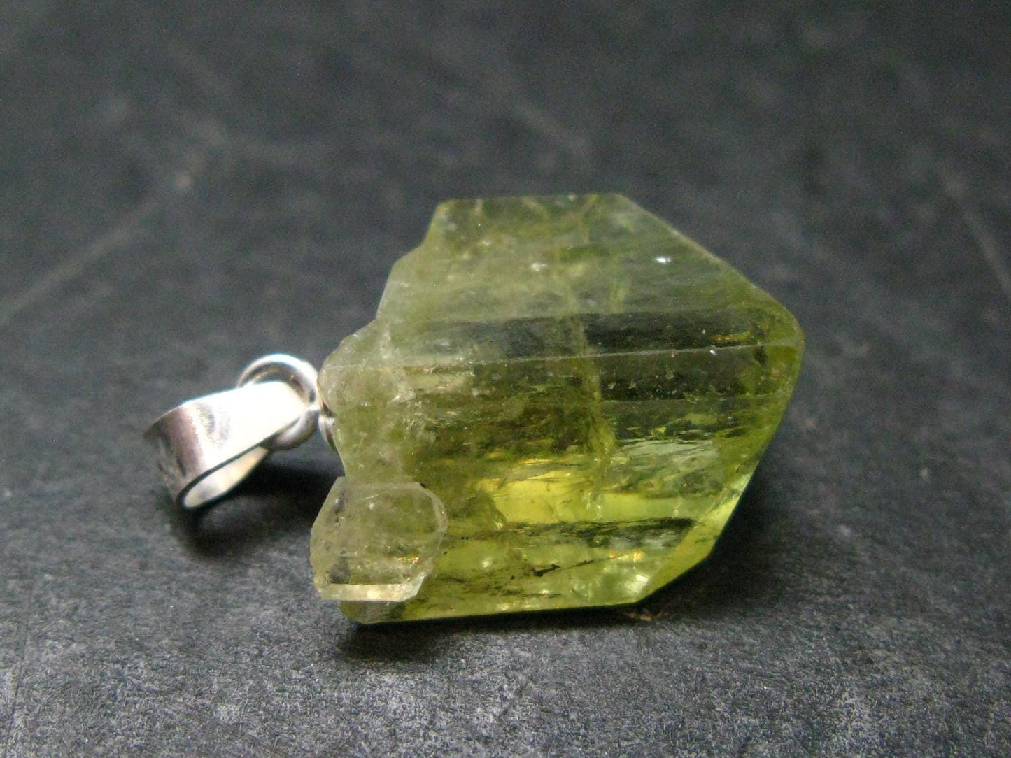 Brazilianite Crystal Silver Pendant From Brazil - 0.8" - 2.08 Grams