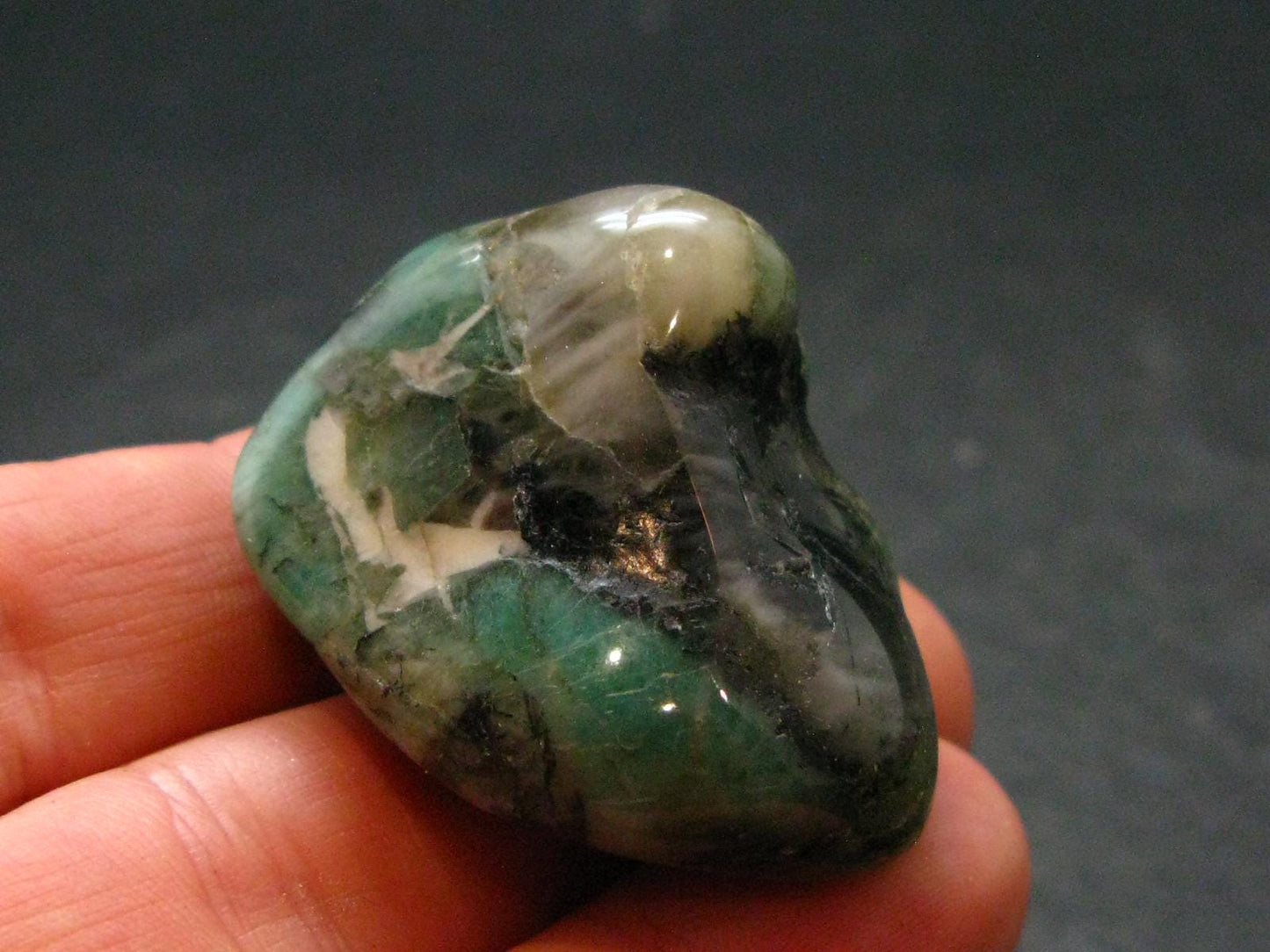 Natural Emerald Tumbled Stone from Brazil - 1.4" - 21.48 Grams