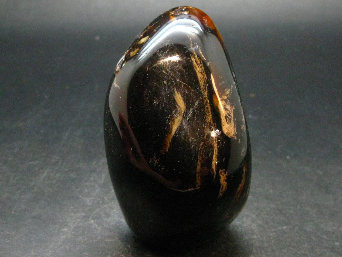 Rare Large Blue Amber Tumbled Piece Fluorescent From Indonesia - 3.4" - 125.63 Grams
