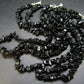 Set of Three Black Tourmaline Schorl Free Form Bead Necklace from Brazil - 17.5"