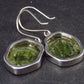 Natural Fabulous Asymmetrical Green Tourmaline Sterling Silver Earrings - 1.7" - 8.3 Grams