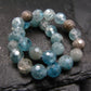 Blue Zircon Genuine Bracelet ~ 6.5 Inches ~ 7mm Facetted Beads