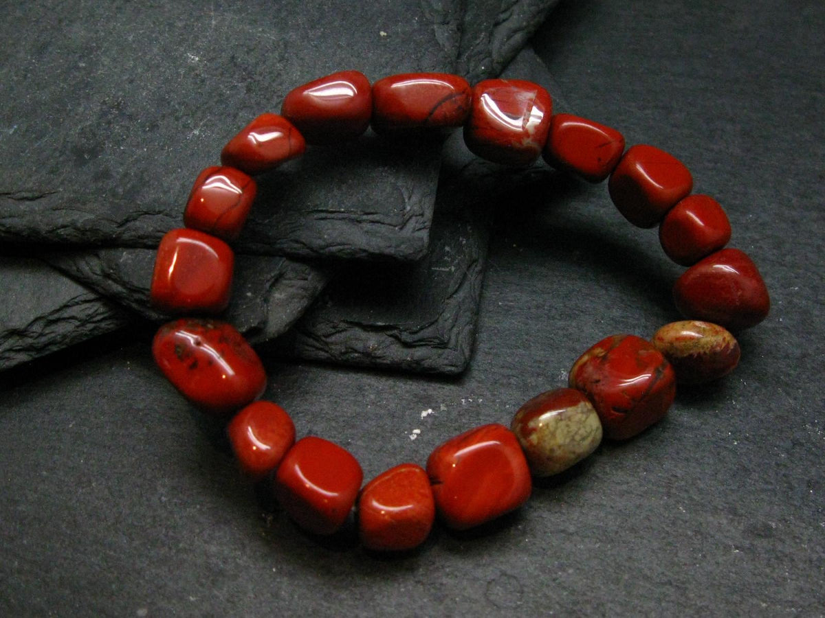 Red Jasper Genuine Bracelet ~ 7 Inches ~ 10mm Tumbled Beads