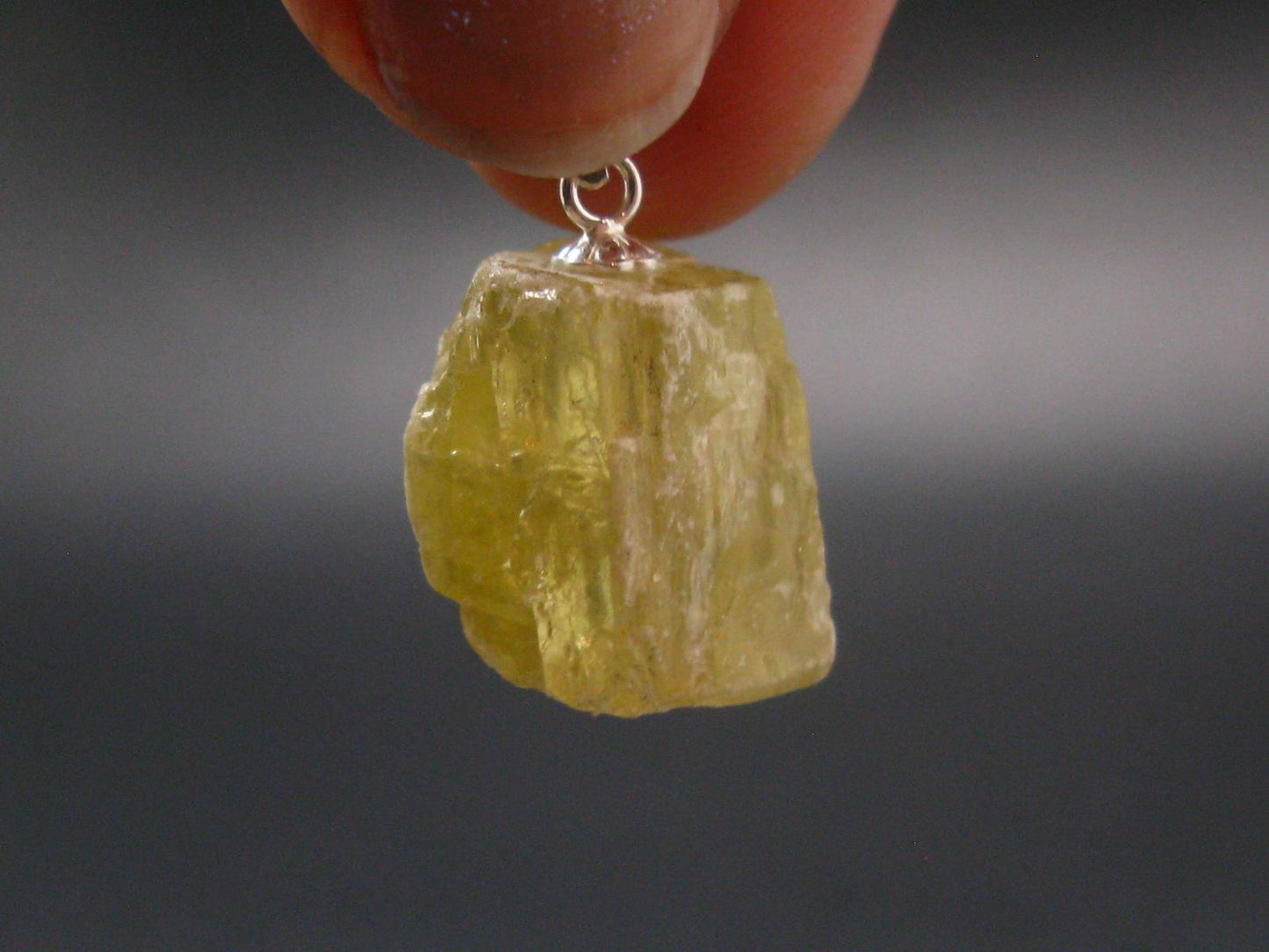 Barite Crystal Silver Pendant From USA - 0.8" - 5.7 Grams