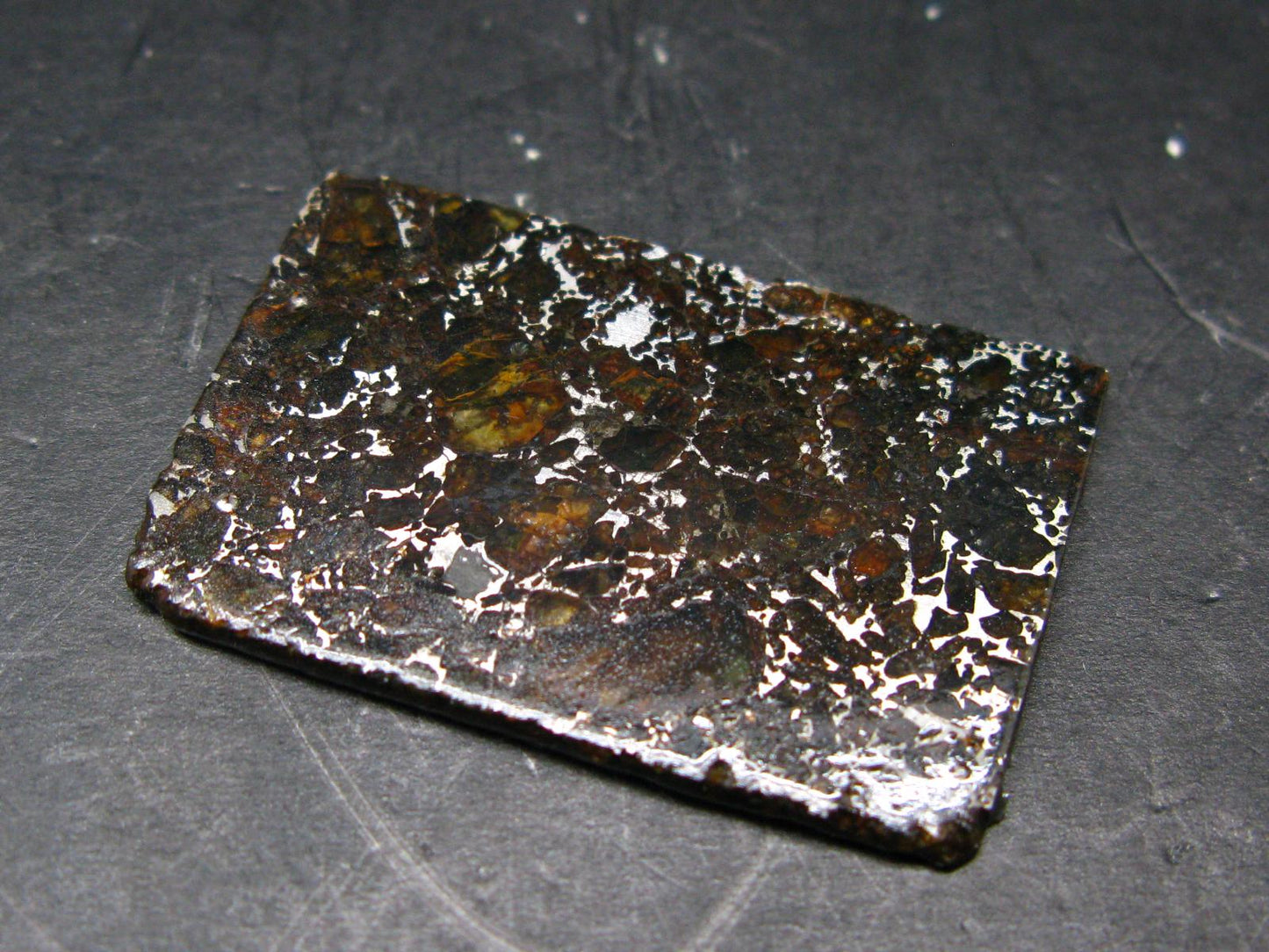 Large Admire Meteorite Pallasite Olivine Slice From Kansas, USA - 1.4" - 6.58 Grams