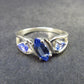 Natural Faceted Blue Tanzanite (Zoisite) Crystal Sterling Silver Ring From Tanzania - 2.26 Grams - Size 6.25