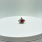 Ruby Flower Pendant | Sterling Silver, Cubic Zirconia, July Birthstone