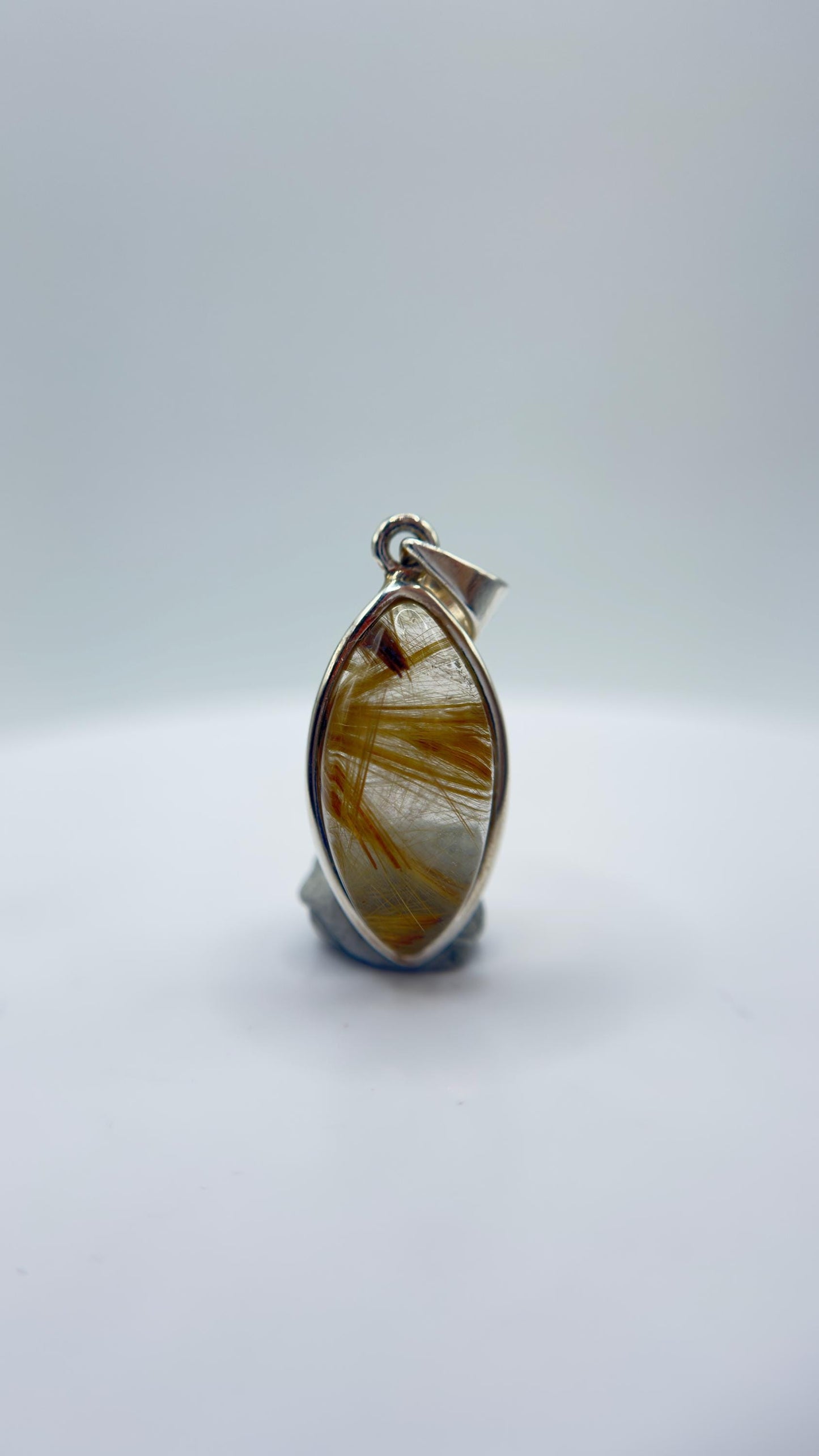 Rutilated Crystal Drop Earrings – Natural Gemstone, Minimalist Sterling Silver Jewelry