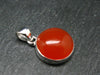 Gem from A Poem by Goethe!! Orange - Red Oval Shape Carnelian Sterling Silver Pendant - 1.0" - 5.05 Grams