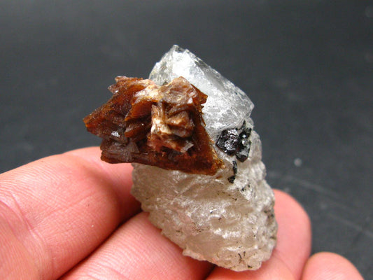 Rare Helvite on Quartz Cluster from China - 1.6" - 27.91 Grams
