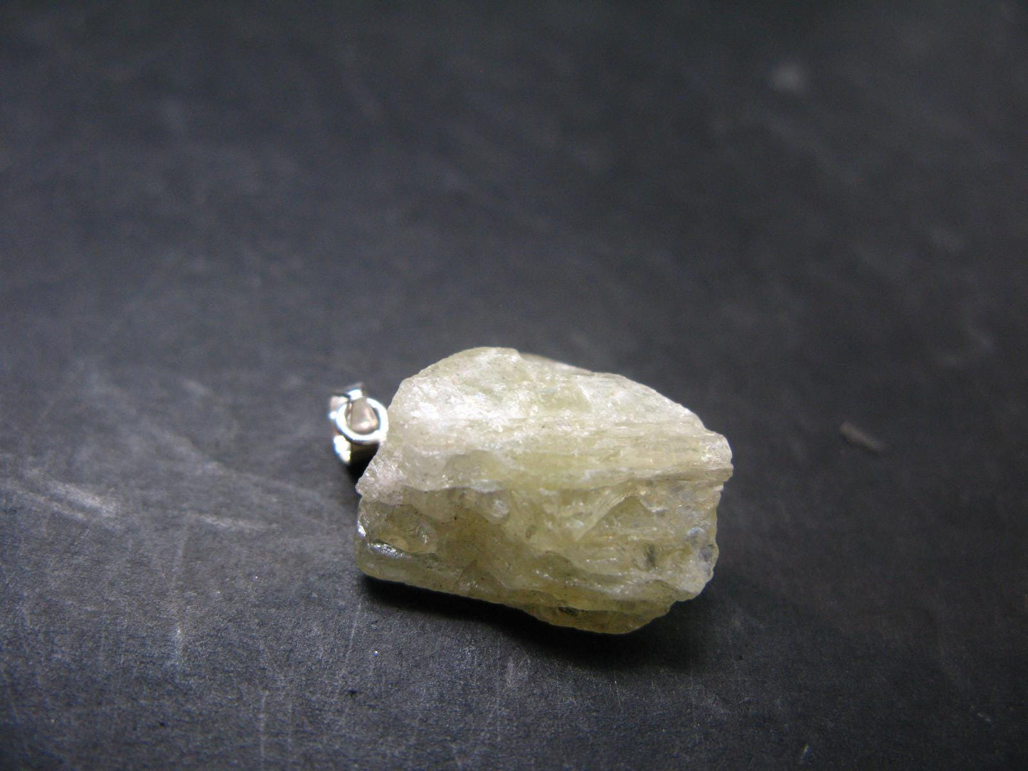 Amblygonite Silver Pendant from Brazil - 0.9" - 3.0 Grams