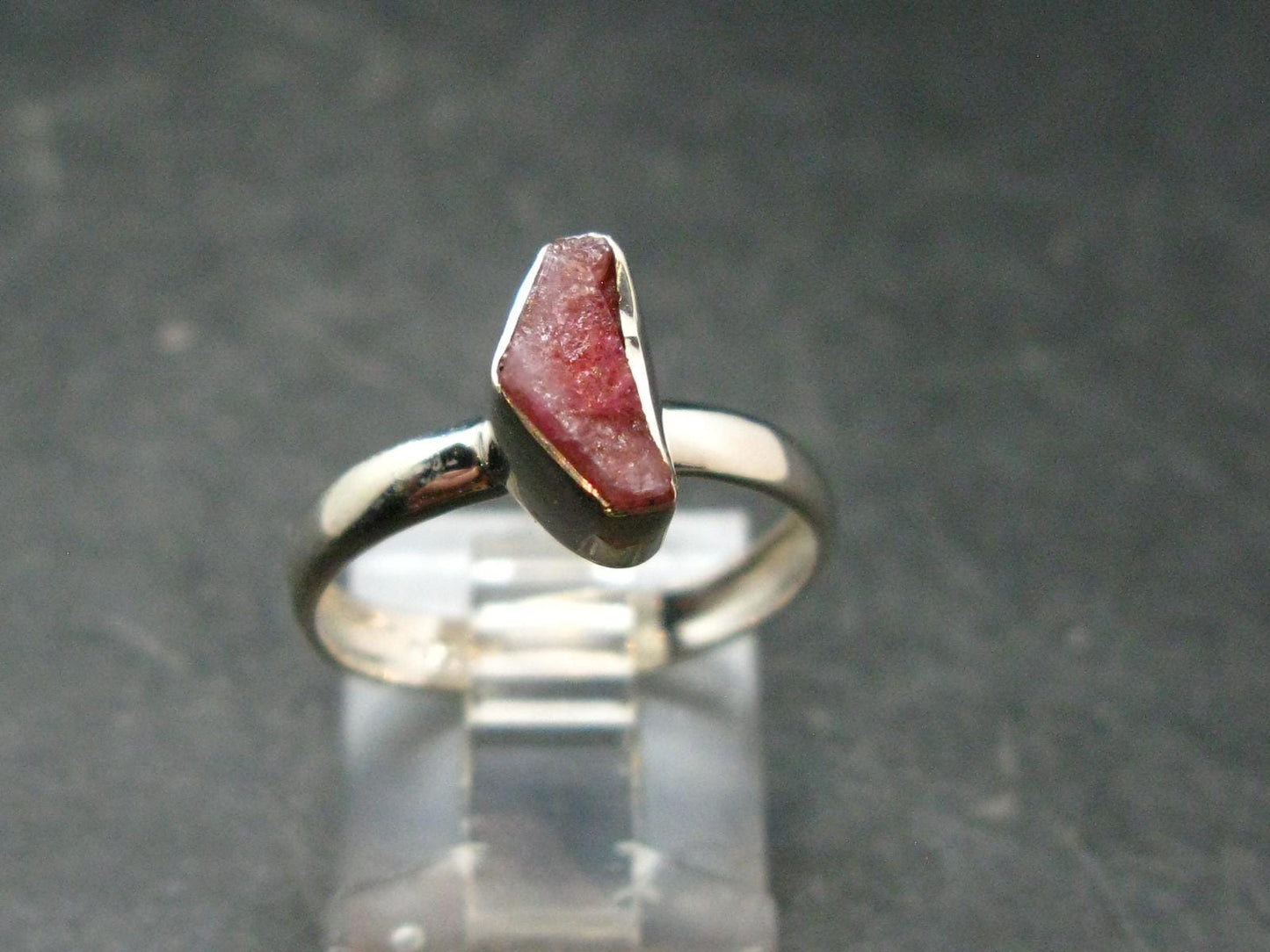 Pezzottaite Crystal Silver Ring From Madagascar - Size 7 - 2.01 Grams