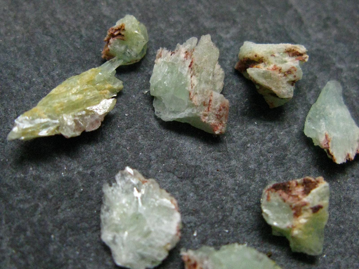 lot of 10 Very Rare Phosphophyllite Crystals From Bolivia - 7.70 Carats