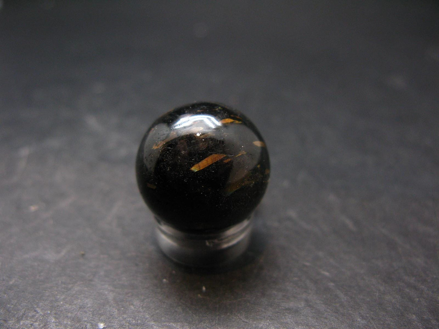 Nuumite Nuummite Sphere Ball From Greenland - 0.7" - 13.26 Grams