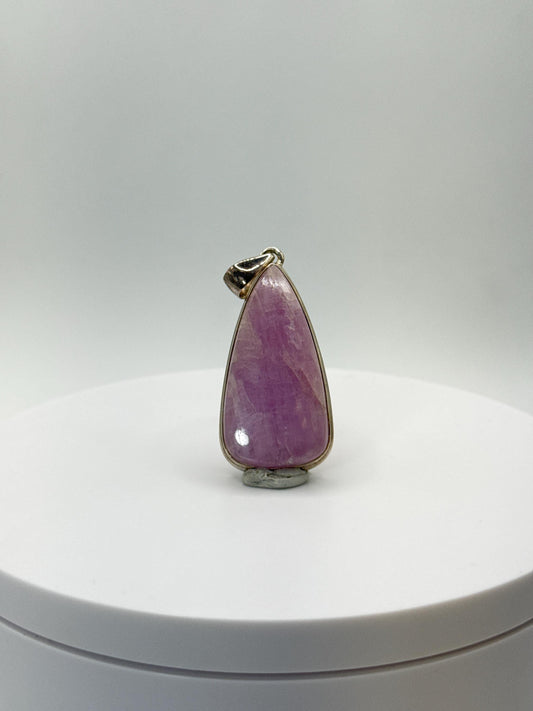 Natural Kunzite Pendant | Sterling Silver Jewelry | Light Purple Crystal | Heart Chakra Stone | Calming Gemstone