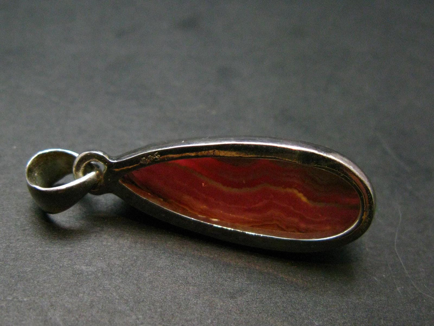 Rhodochrosite Sterling Silver Pendant From Alma Colorado - 1.4" - 6.07 Grams