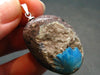 Cavansite Crystal Silver Pendant From India - 1.4" - 9.92 Grams