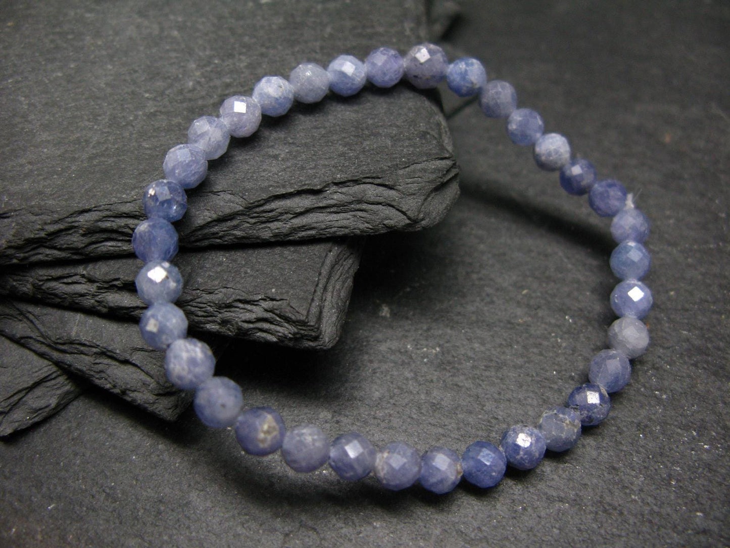 Tanzanite Genuine Bracelet ~ 7 Inches ~ 6mm Facetted Beads
