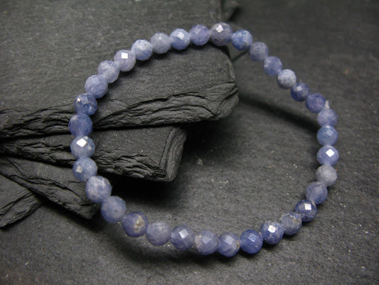 Tanzanite Genuine Bracelet ~ 7 Inches ~ 6mm Facetted Beads