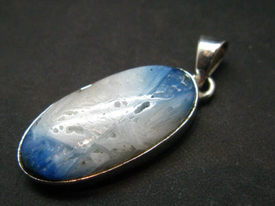 Blue Ice Glacierite Silver Pendant from Indonesia - 1.5" - 5.70 Grams