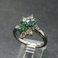 Emerald Faceted Silver Ring from Colombia - 3.75 Grams Total - Size 8.25