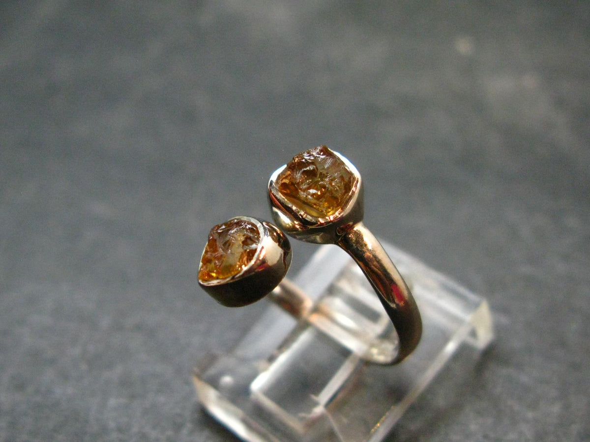 Citrine Sterling Silver Ring - Size 5 - 1.92 Grams