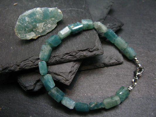 Rare Grandidierite Genuine Bracelet ~ 7 Inches ~ 9mm Facetted Beads