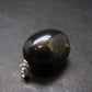 Rare Blue Amber Tumbled Fluorescent Silver Pendant From Indonesia - 1.2" - 4.0 Grams