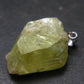 Rare Gemmy Yellowish-Green Brazilianite Terminated Crystal Silver Pendant From Brazil - 1.1" - 6.55 Grams