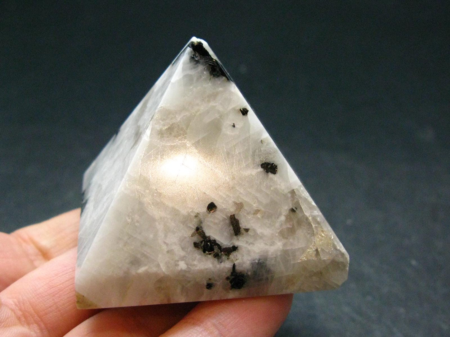 Moonstone Pyramid from India - 1.8" - 97.46 Grams