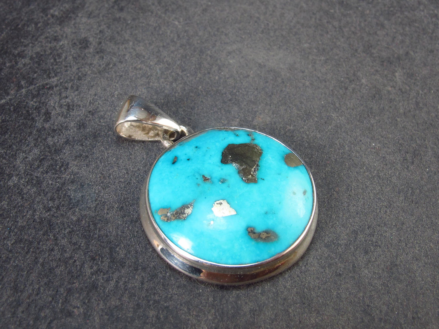 Turquoise Silver Pendant - 1.3" - 5.93 Grams