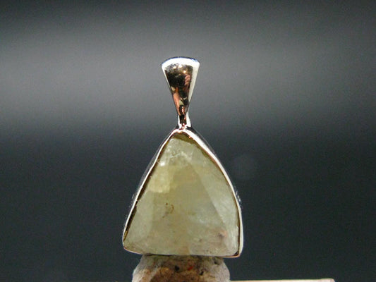Rhodizite Rhodozite Crystal Silver Pendant from Madagascar - 0.7" - 1.51 Grams