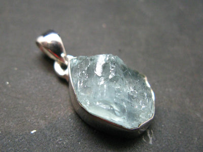 Fantastic Gemmy Aquamarine Crystal Silver Pendant From Brazil - 0.7"