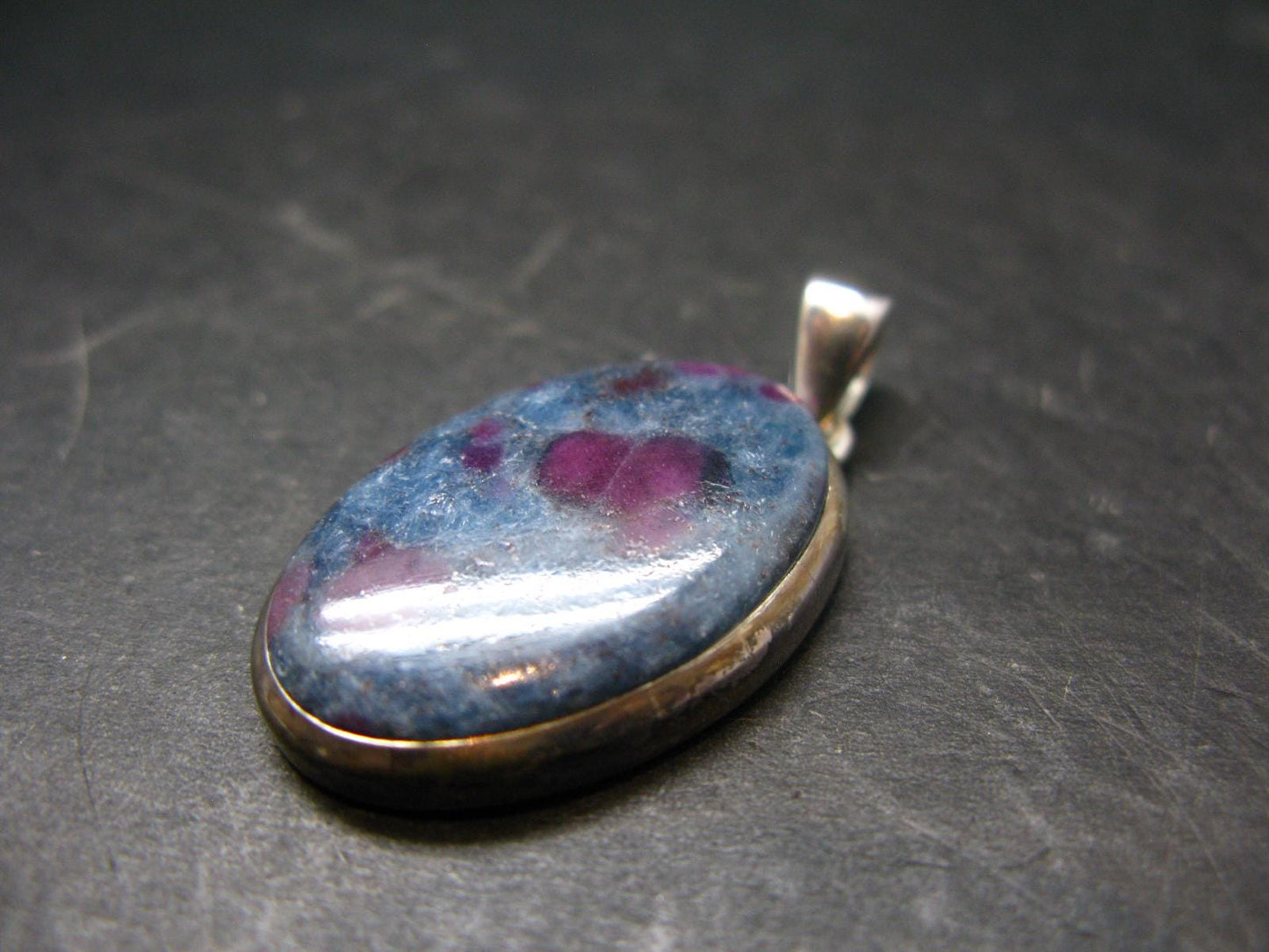 Ruby & Kyanite Silver Pendant From India - 9.76 Grams