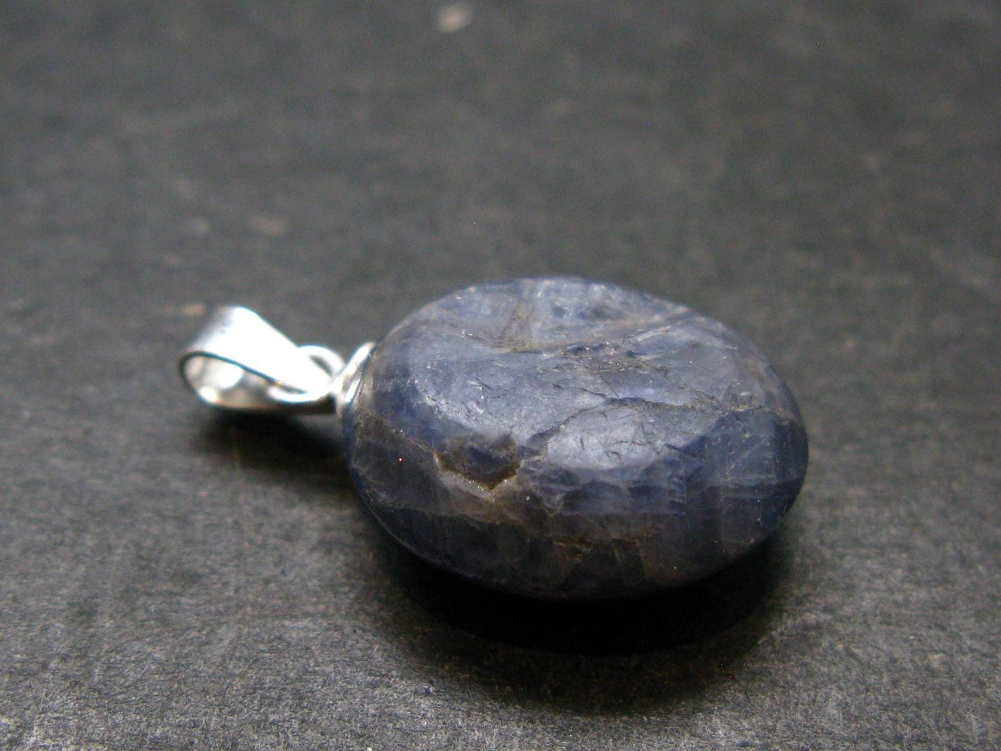 Gem Blue Sapphire Corundum Crystal Silver Pendant From Sri Lanka - 16.60 Carats