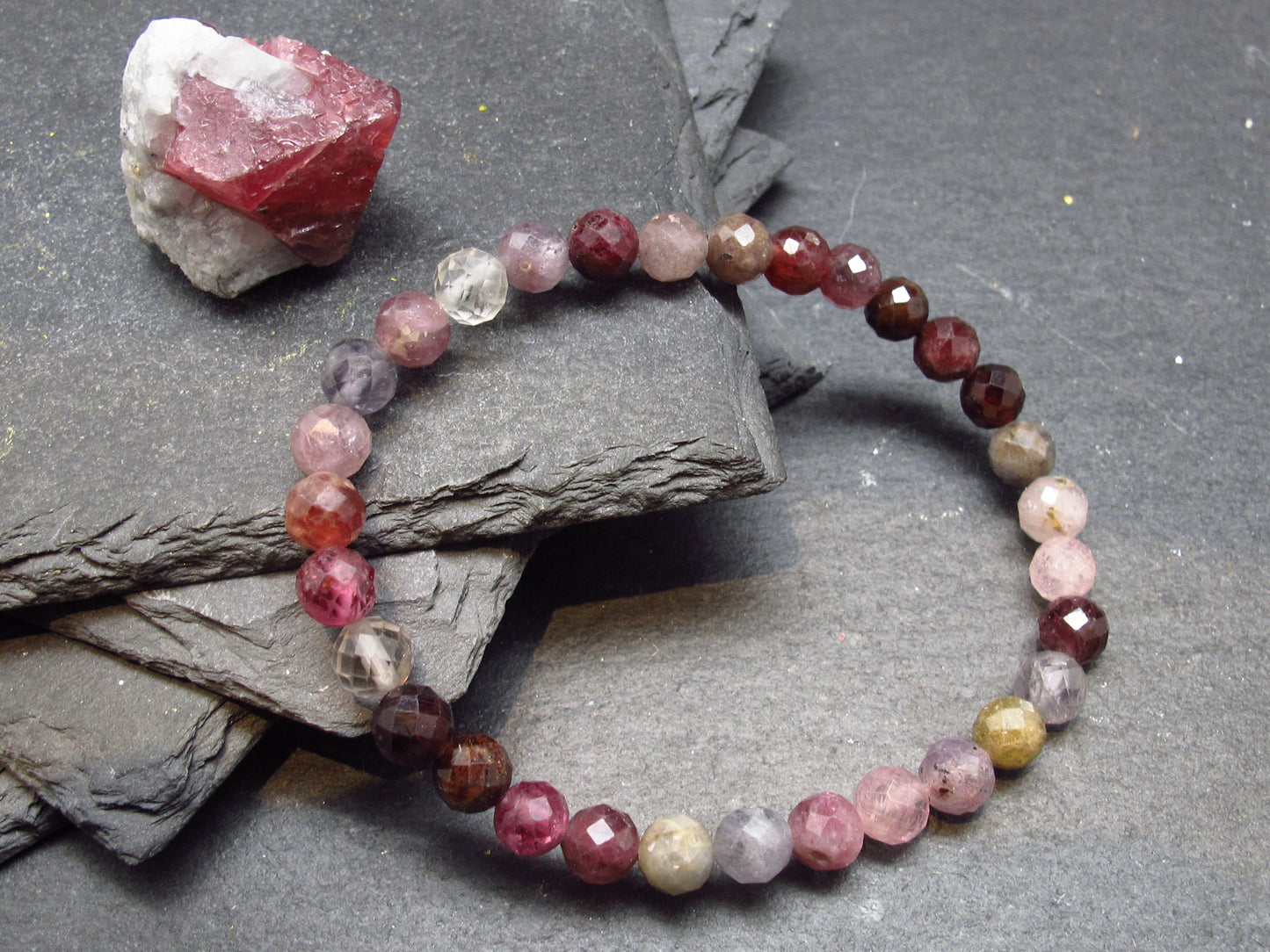 Spinel Genuine Bracelet ~ 7 Inches ~ 6mm Facetted Beads