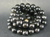 Rare Nuumite Nuummite Necklace From Greenland - 19" - 8mm Round Beads