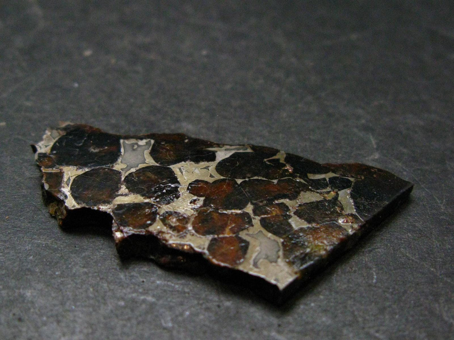Large Sericho Meteorite Pallasite Olivine Slice From Kenya - 1.8" - 7.0 Grams