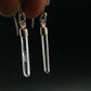 Lemurian Quartz Seed Crystal Silver Earrings From Brazil - 1.5"