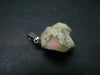 Natural Unpolished Rough Opal With Play of Color 925 Silver Pendant from Ethiopia - 0.8" - 1.64 Grams