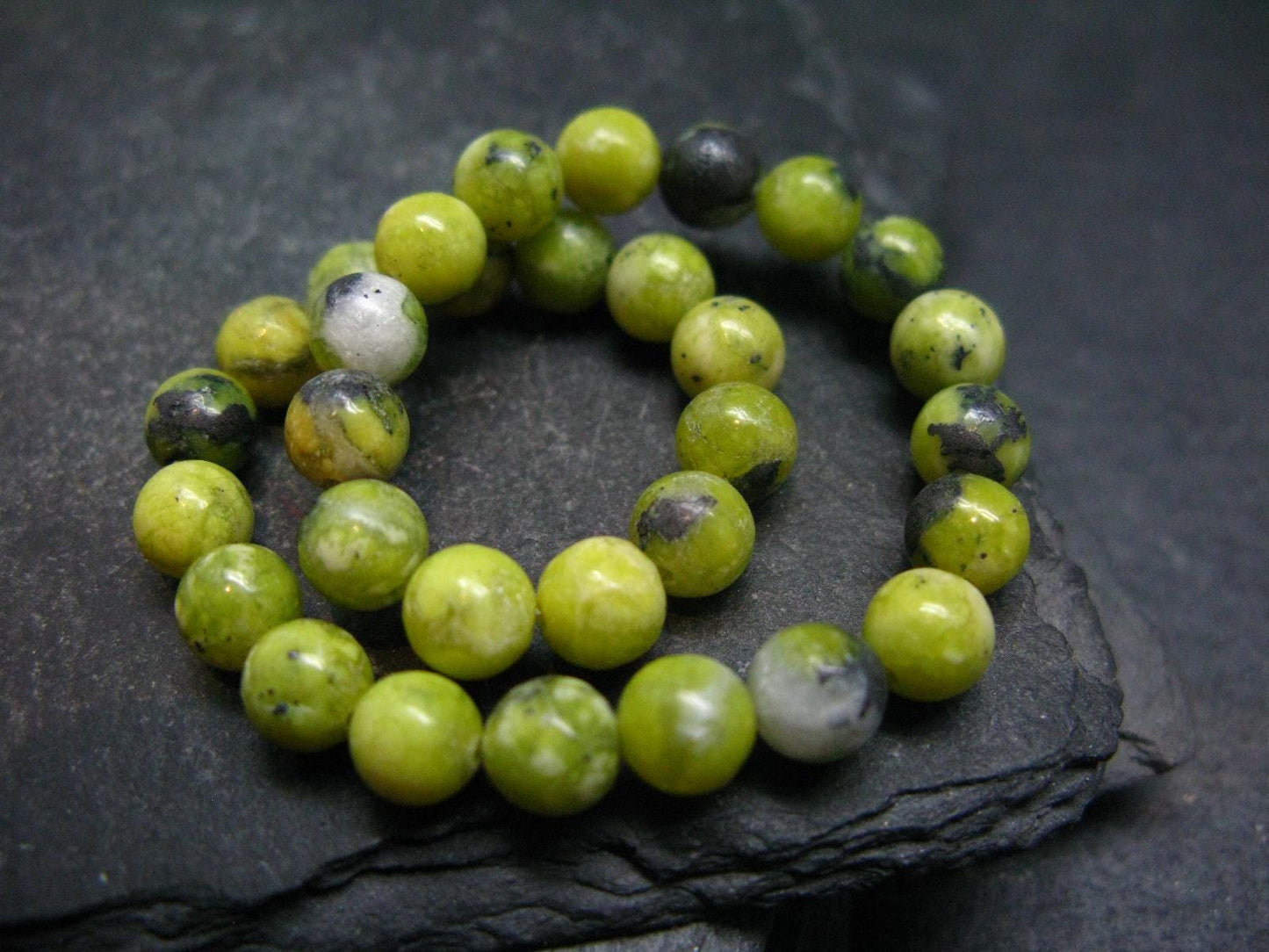 Lizardite Genuine Bracelet ~ 7 Inches ~ 6mm Round Beads