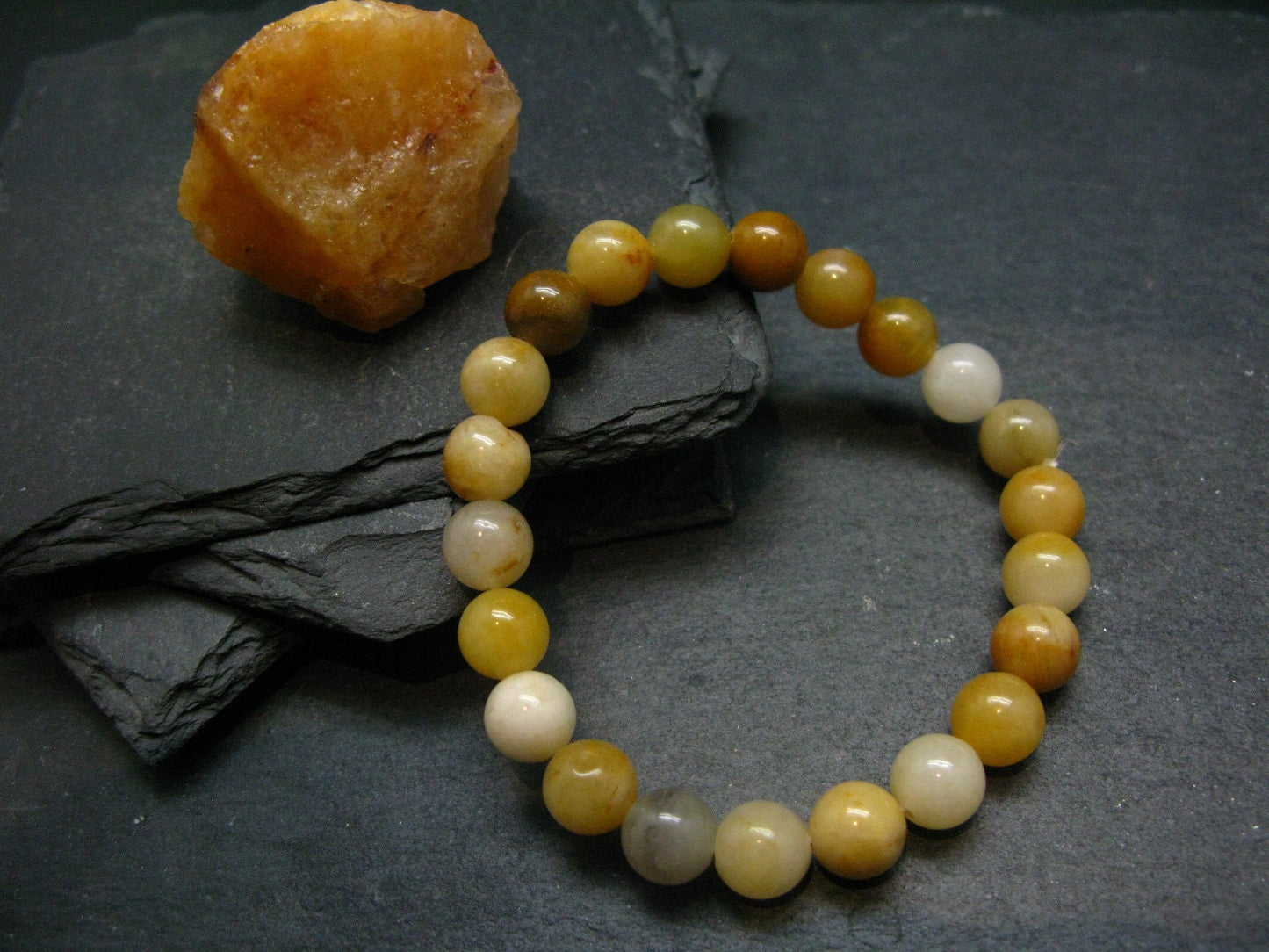 Golden Healer Quartz Genuine Bracelet ~ 7 Inches ~ 8mm Round Beads