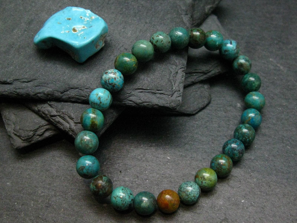 Turquoise Genuine Untreated Bracelet ~ 7 Inches ~ 8mm Round Beads