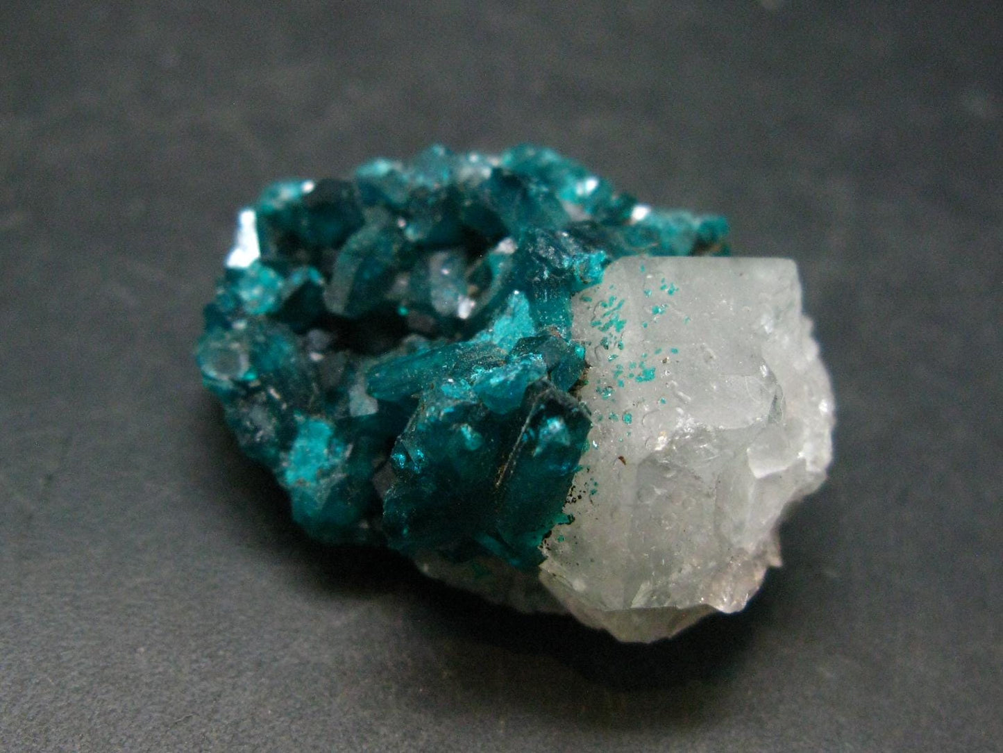 Very Nice Dioptase Cluster w/ Quartz from Congo - 1.5" - 18.18 Grams