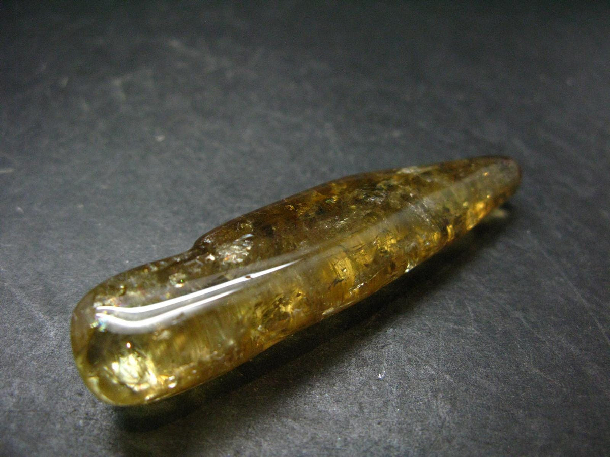 Nice Untreated Rich Yellow Citrine Tumbled Crystal from Zambia - 132.65 Carats - 2.7"